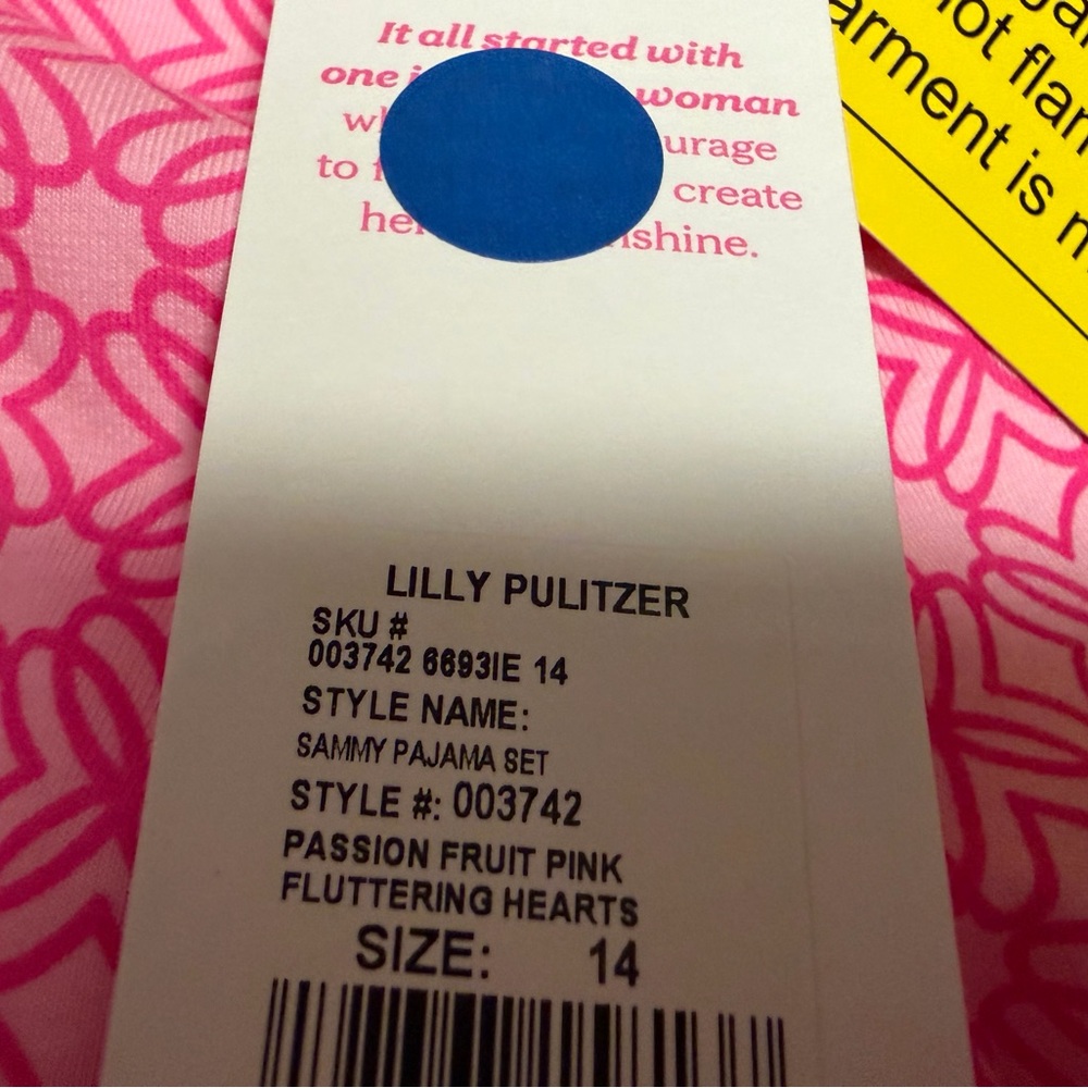 NWT NEW LILLY PULITZER Sammy Pajama Set Passion Pink Hearts 14 - Picture 7 of 7